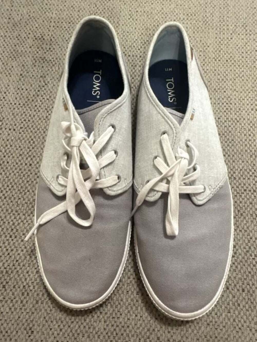 TOMS Carlo Lace-Up Canvas Sneakers in Grey